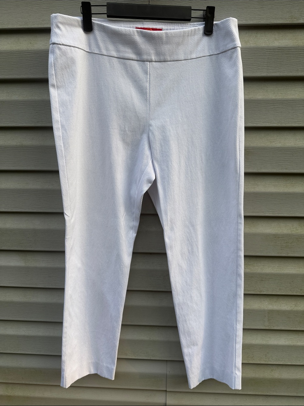 Krazy Larry | White Pique Textured Ankle Pant size 12
